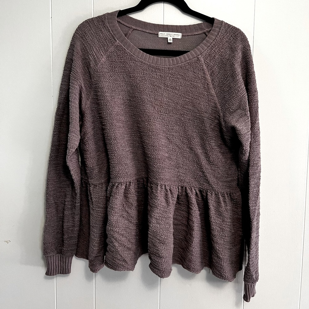 Purple Peplum Sweater